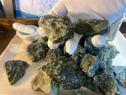 Raw Green Jade Stone: Natural Crystal Decor, Anxiety Relief