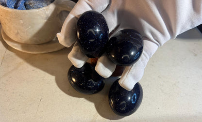 Orange & Purple Goldstone Palm Stone: Meditation Crystal Gift Home Decor Worry Pocket Stress Anxiety Palm Stone