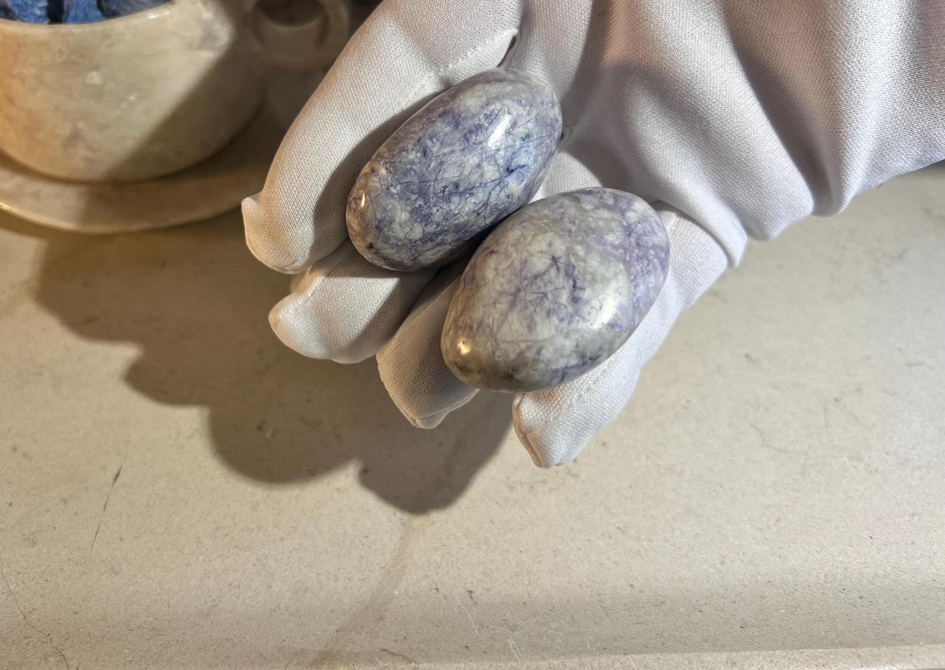 Rare Purple Sodalite Natural Medium Palm Stone Smooth Polished Carved Crystal Distraction Anxiety Christmas Xmas Birthday Gift Worry Anxiety