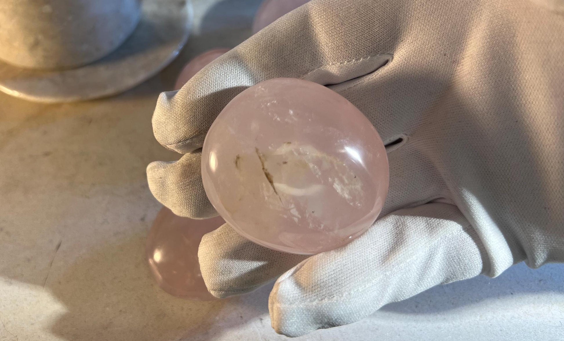 Polished Rose Quartz Palm Stone Natural Crystal Polished Worry Stone Home Decor Anxiety Pocket Distraction Meditation Birthday Christmas