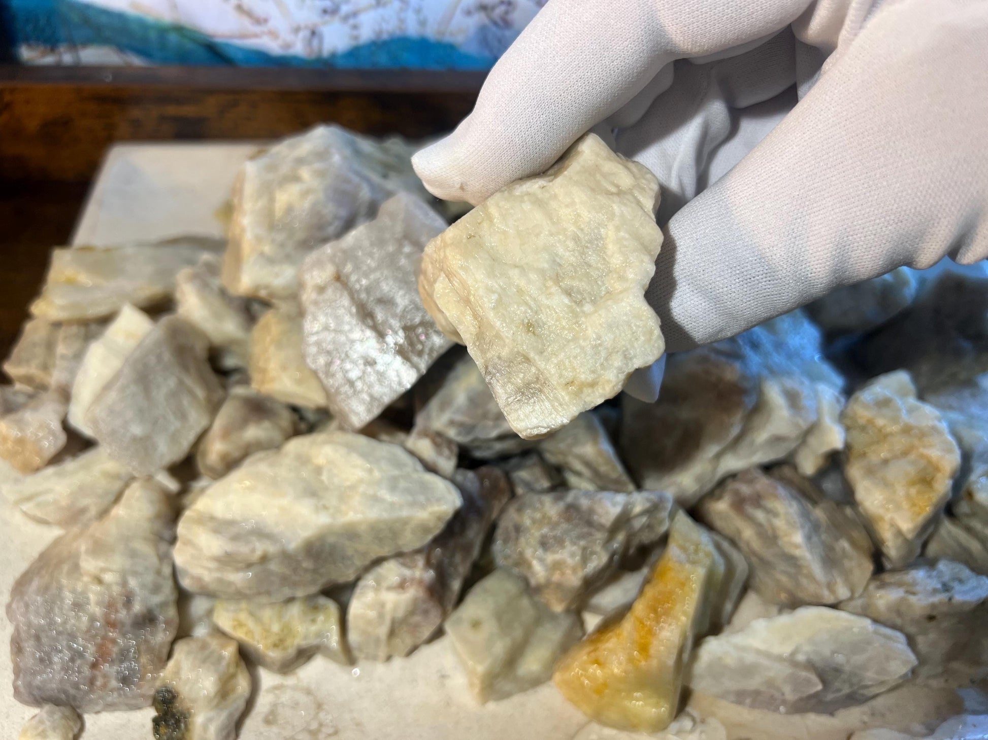 Raw Blue Moonstone Stones: Untreated Minerals for Arts, Crafts & Decor
