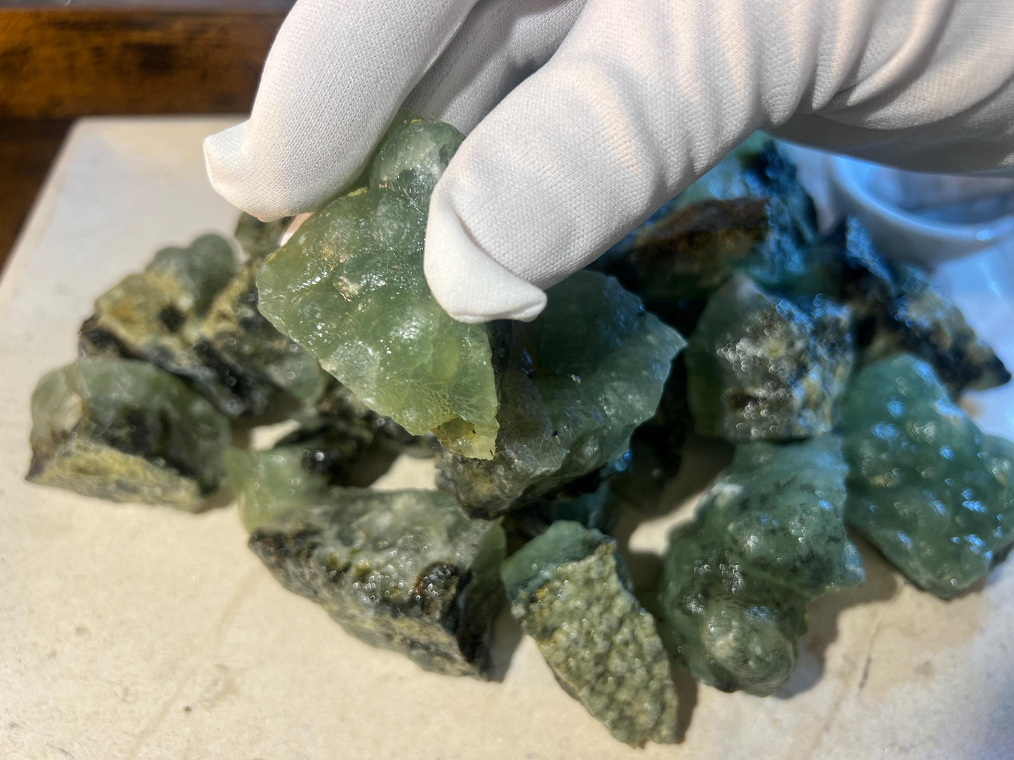 Raw Prehnite Crystal Stones Anxiety Stress Worry Relief Gift Home Decor Birthday Christmas Xmas Meditation Collection Student Son Daughter