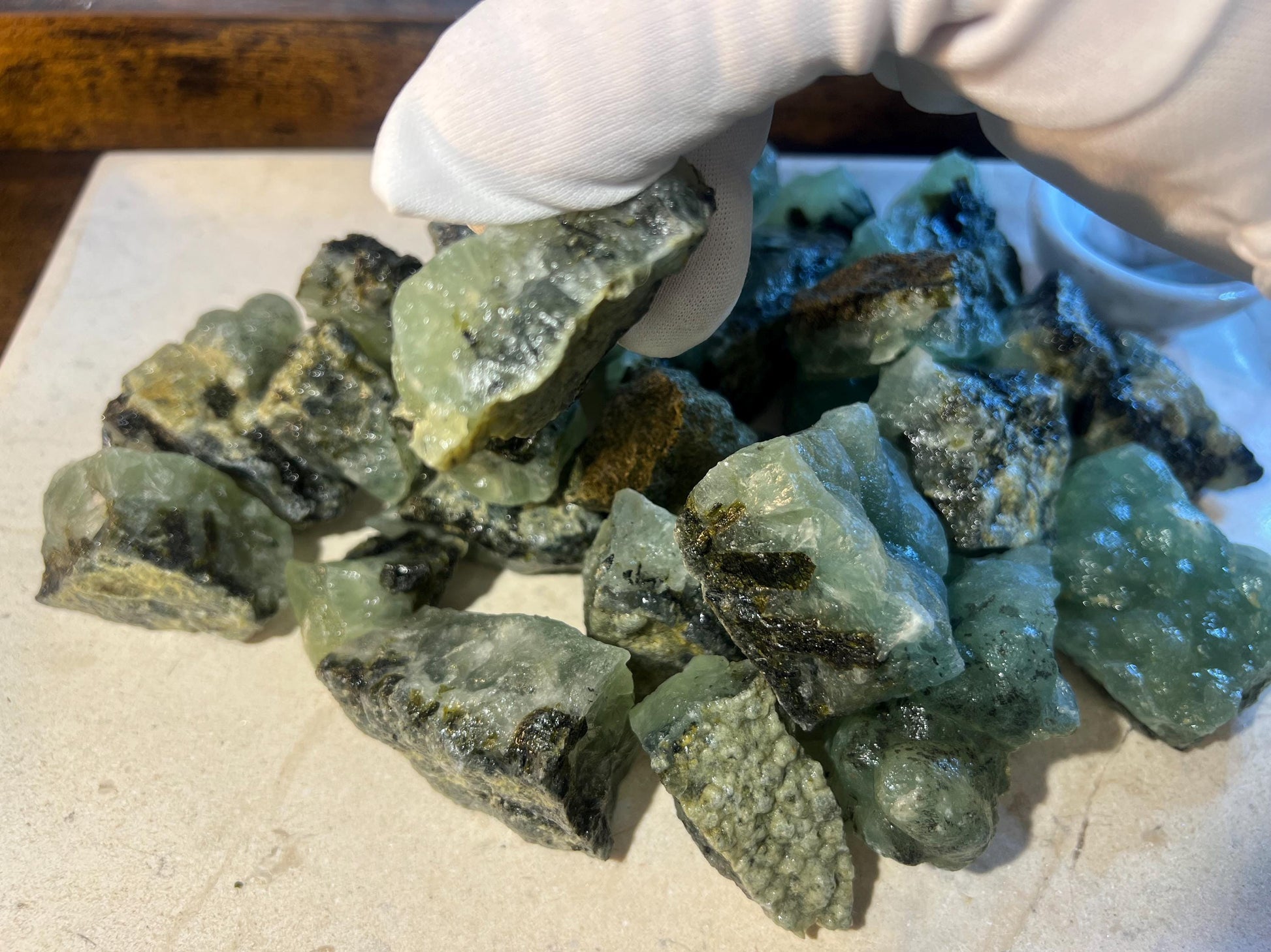 Raw Prehnite Crystal Stones Anxiety Stress Worry Relief Gift Home Decor Birthday Christmas Xmas Meditation Collection Student Son Daughter
