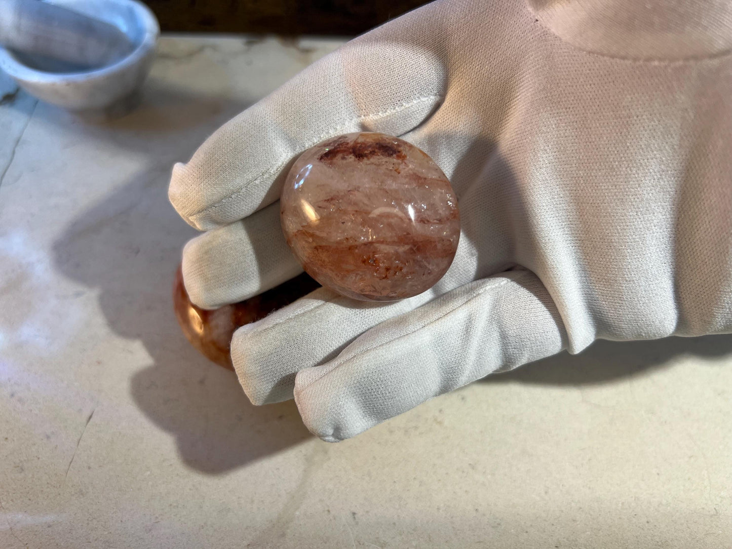 Fire Quartz Palm Stone Natural Crystal Polished Worry Stone Home Decor Anxiety Pocket Distraction Meditation Gift Birthday Christmas