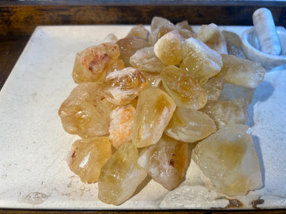 Golden Amethyst Citrine Quartz Crystal: Brazilian Carved Home Decor