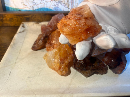 Raw Brazilian Fire Quartz Crystals: Untreated Hematoid Quartz Stones