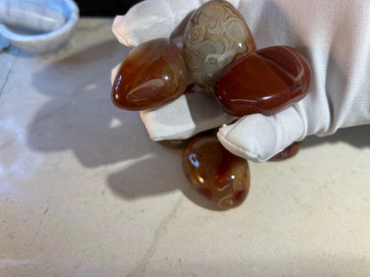 Polished Sardonyx Palm Stone: Natural Worry Stone Home Decor Worry Pocket Stress Anxiety Palm Stone