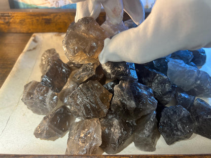 East African Raw Smoky Quartz Crystal: Carved & Polished for Anxiety Relief