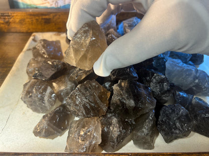 East African Raw Smoky Quartz Crystal: Carved & Polished for Anxiety Relief