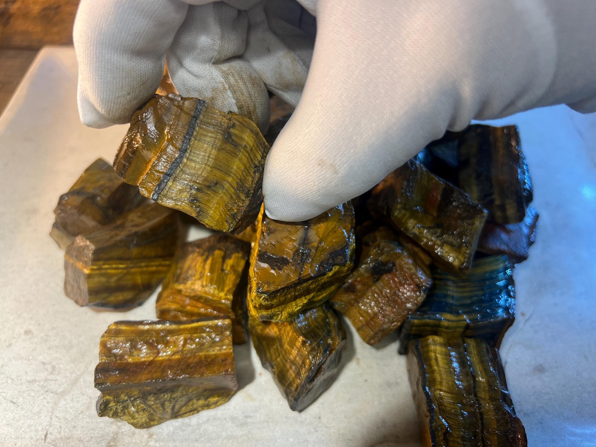 Raw Namibian Tiger Eye Crystals: Untreated Home Decor, Meditation Stone
