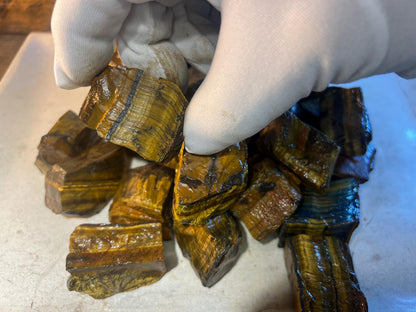 Raw Namibian Tiger Eye Crystals: Untreated Home Decor, Meditation Stone