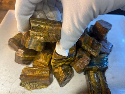 Raw Namibian Tiger Eye Crystals: Untreated Home Decor, Meditation Stone