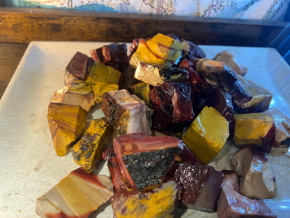Raw Mookaite Jasper Crystals: Untreated Home Decor Stones