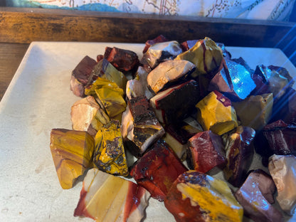 Raw Mookaite Jasper Crystals: Untreated Home Decor Stones