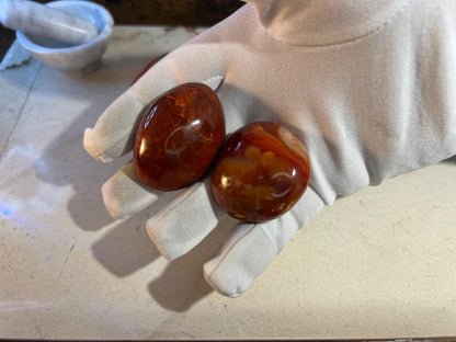 Carnelian Palm Stone Natural Crystal Polished Worry Stone Home Decor Anxiety Pocket Distraction Meditation Gift Birthday Christmas