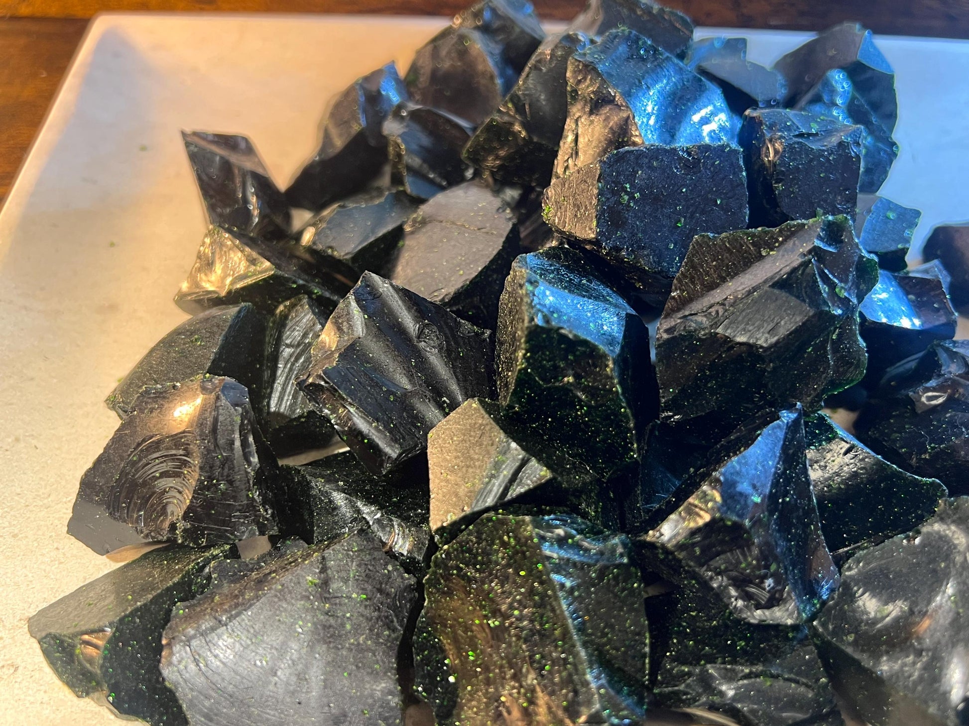 Glittering Green Goldstone Raw Crystal Polished Carved Crystal for Distraction from Anxiety or Worry Home Decor Holiday Xmas Meditation