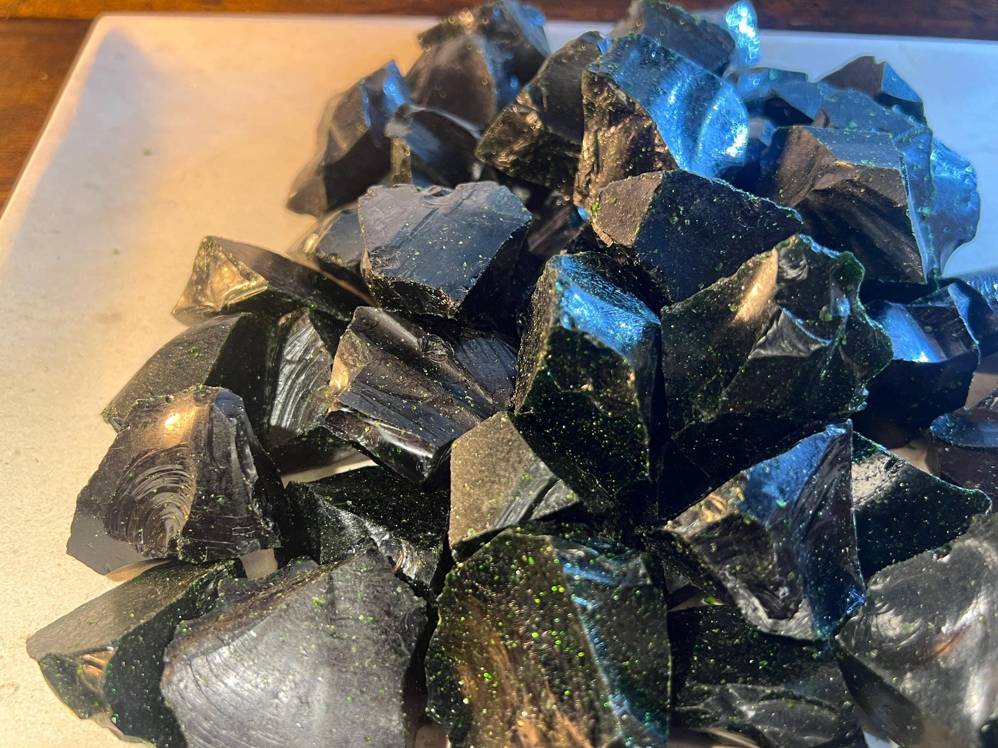 Glittering Green Goldstone Raw Crystal Polished Carved Crystal for Distraction from Anxiety or Worry Home Decor Holiday Xmas Meditation