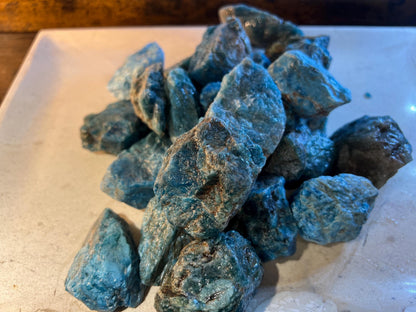 Raw Blue Apatite Crystals Natural Crystal Worry Stone Home Decor Anxiety Pocket Distraction Meditation Gift Birthday Christmas