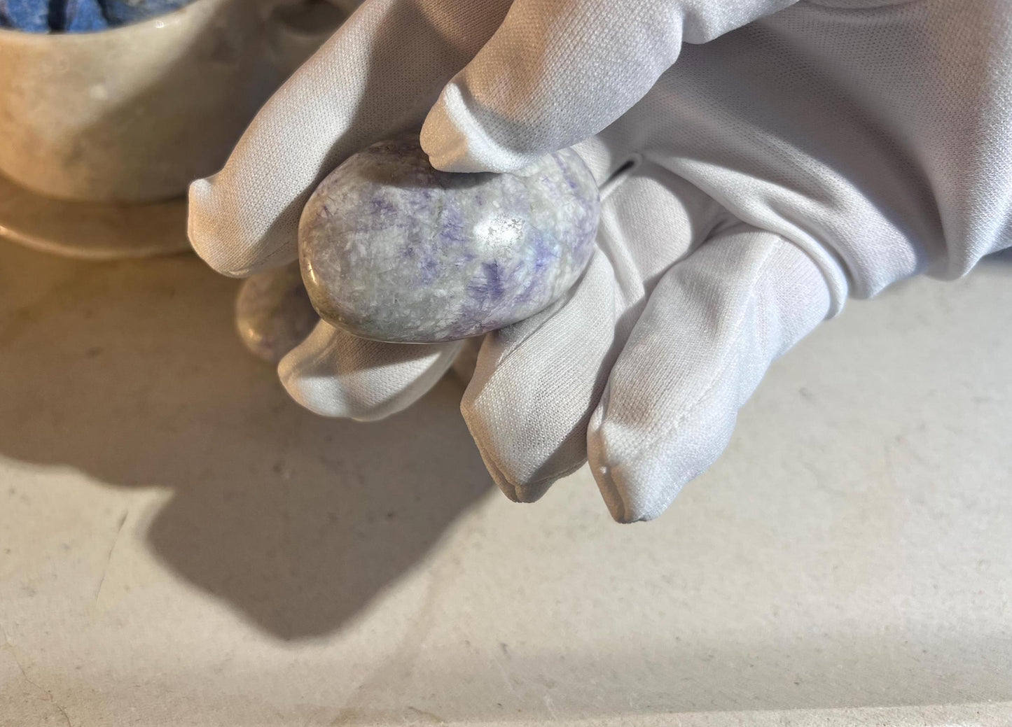 Rare Purple Sodalite Natural Medium Palm Stone Smooth Polished Carved Crystal Distraction Anxiety Christmas Xmas Birthday Gift Worry Anxiety