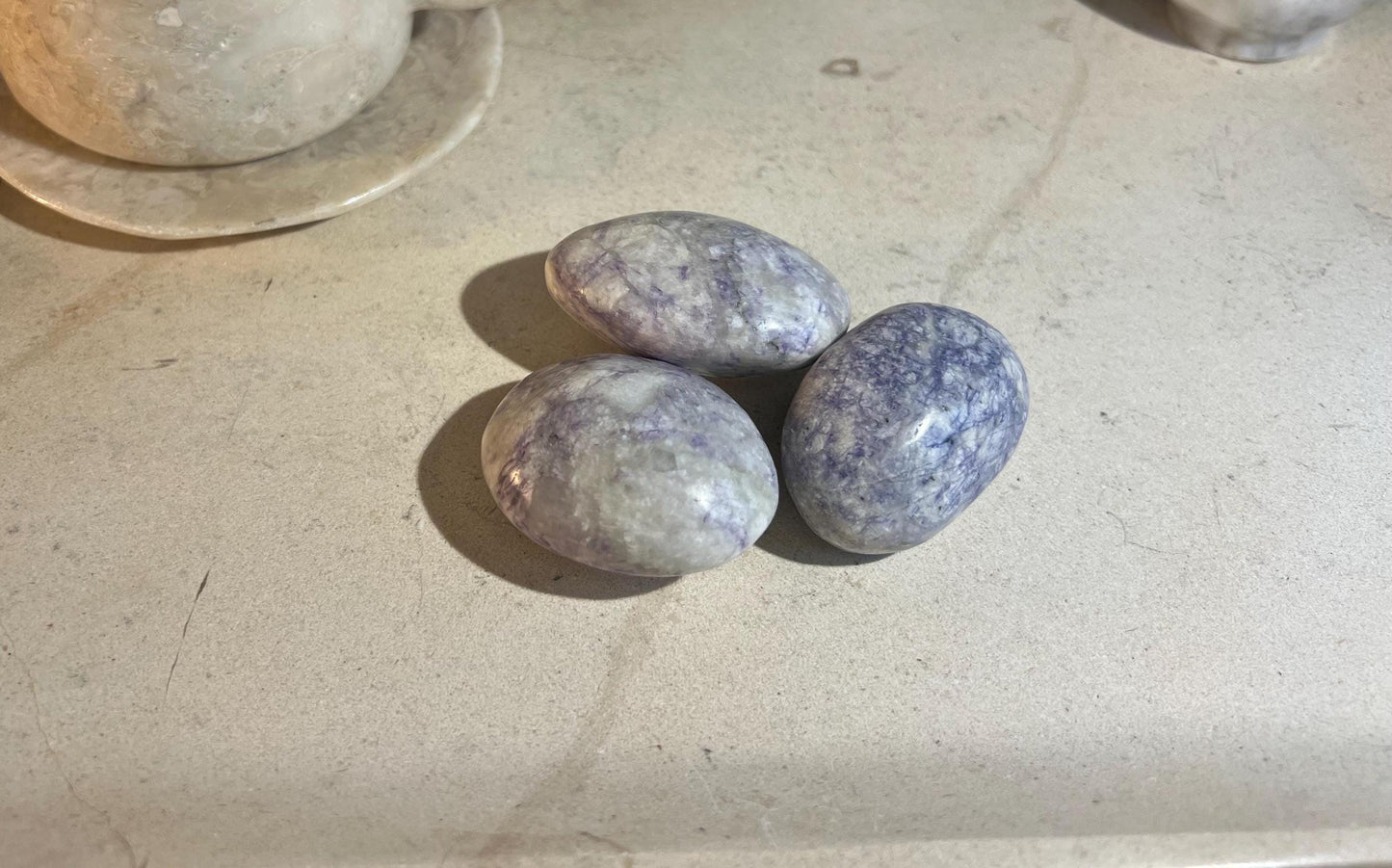 Rare Purple Sodalite Natural Medium Palm Stone Smooth Polished Carved Crystal Distraction Anxiety Christmas Xmas Birthday Gift Worry Anxiety