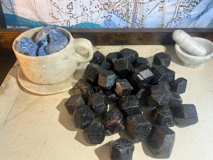 Raw Black Garnet Palm Stones: Arts, Crafts, and Home Decor