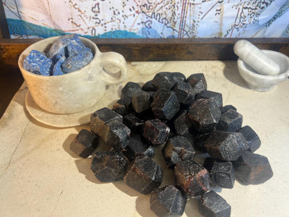 Raw Black Garnet Palm Stones: Arts, Crafts, and Home Decor