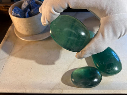 Green Fluorite Palm Stone Natural Crystal Polished Worry Stone Home Decor Anxiety Pocket Distraction Meditation Gift Birthday Christmas