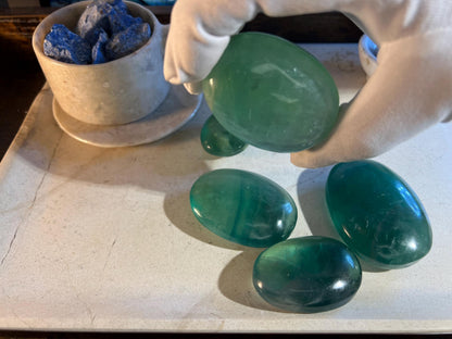 Green Fluorite Palm Stone Natural Crystal Polished Worry Stone Home Decor Anxiety Pocket Distraction Meditation Gift Birthday Christmas