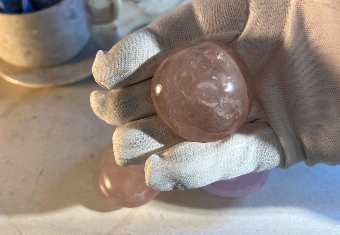 Polished Rose Quartz Palm Stone Natural Crystal Polished Worry Stone Home Decor Anxiety Pocket Distraction Meditation Birthday Christmas