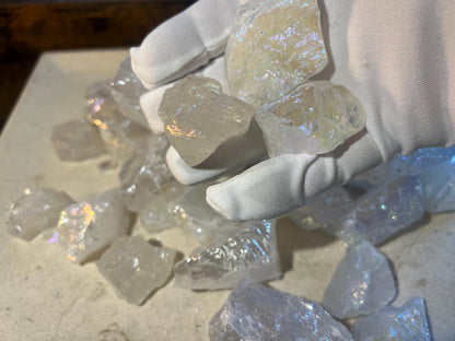 Angel Aura Clear Quartz Crystal: Raw Carved Stone for Meditation