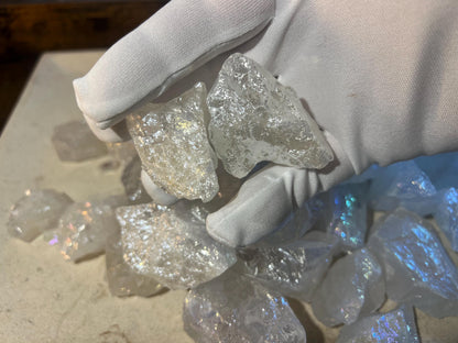 Angel Aura Clear Quartz Crystal: Raw Carved Stone for Meditation