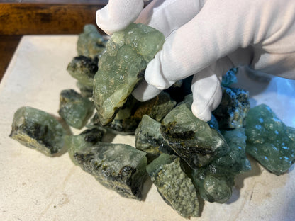 Raw Prehnite Crystal Stone: Anxiety & Stress Relief, Home Decor