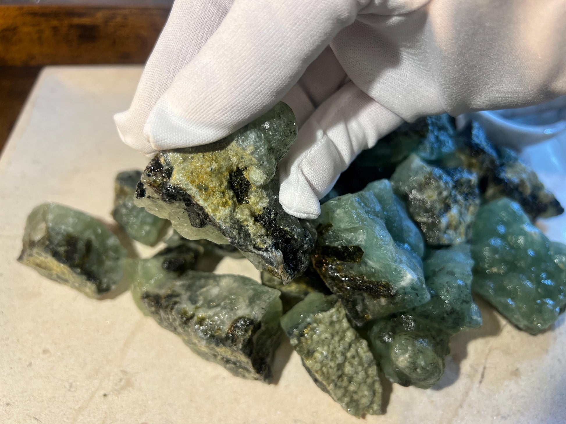 Raw Prehnite Crystal Stones Anxiety Stress Worry Relief Gift Home Decor Birthday Christmas Xmas Meditation Collection Student Son Daughter