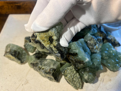 Raw Prehnite Crystal Stone: Anxiety & Stress Relief, Home Decor