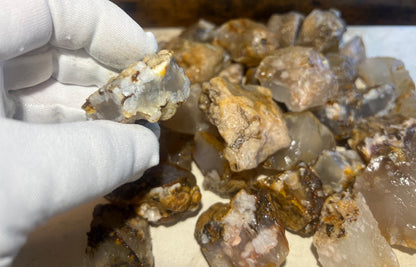 Flower Blossom Agate Crystal: Raw Carved Stone for Anxiety Relief