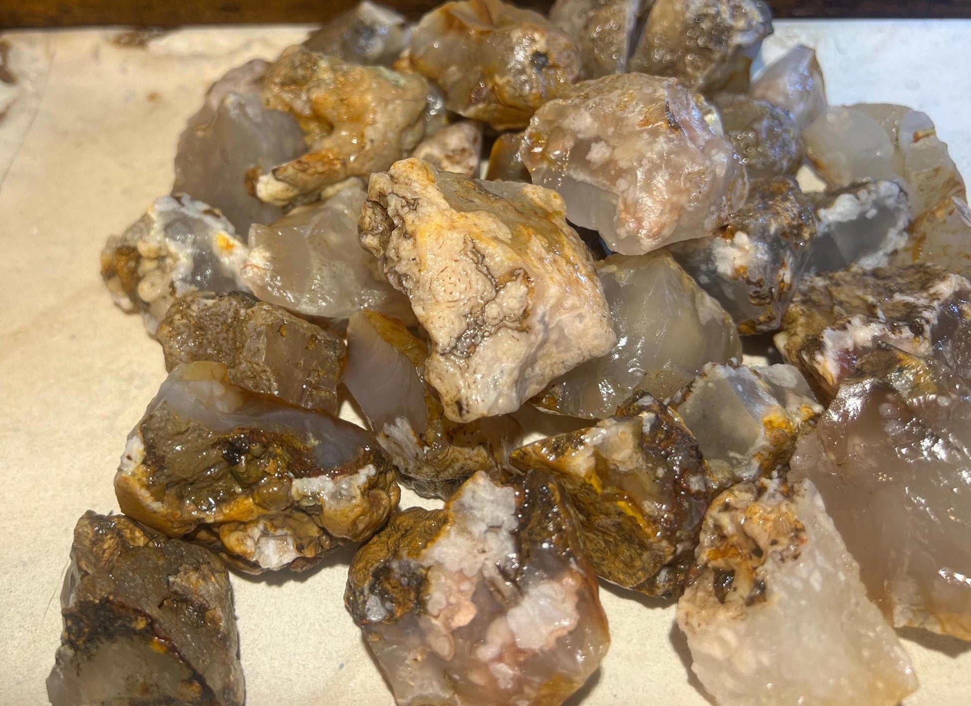 Flower Blossom Agate Crystal: Raw Carved Stone for Anxiety Relief