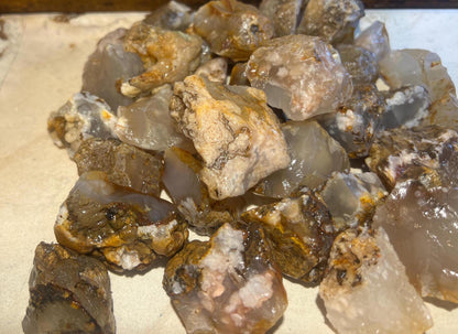 Flower Blossom Agate Crystal: Raw Carved Stone for Anxiety Relief