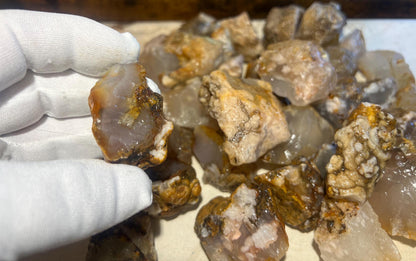 Flower Blossom Agate Crystal: Raw Carved Stone for Anxiety Relief