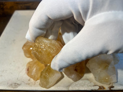 Golden Amethyst Citrine Quartz Crystal: Brazilian Carved Home Decor