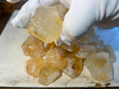 Golden Amethyst Citrine Quartz Crystal: Brazilian Carved Home Decor