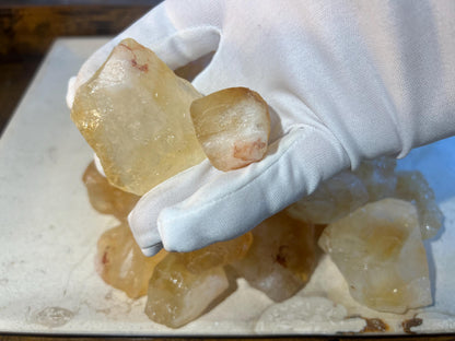 Golden Amethyst Citrine Quartz Crystal: Brazilian Carved Home Decor