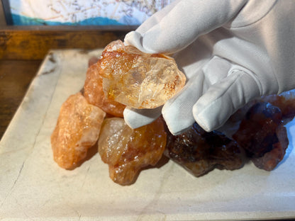 Raw Brazilian Fire Quartz Crystals: Untreated Hematoid Quartz Stones