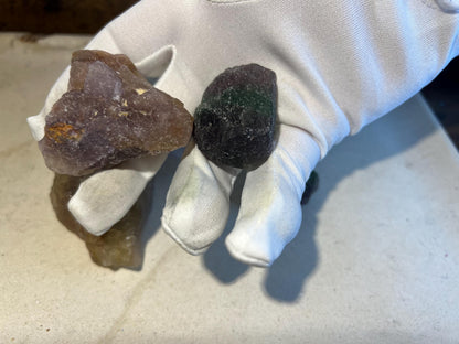 Raw Fluorite Crystal Set: Rainbow, Yellow, Candy - Home Decor
