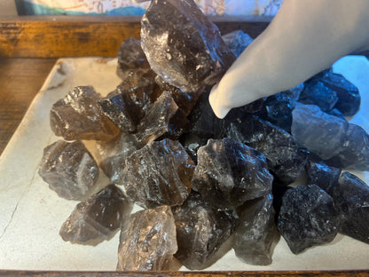 East African Raw Smoky Quartz Crystal: Carved & Polished for Anxiety Relief