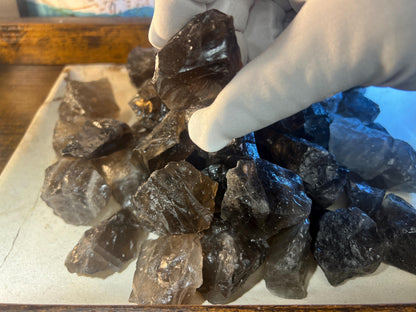 East African Raw Smoky Quartz Crystal: Carved & Polished for Anxiety Relief