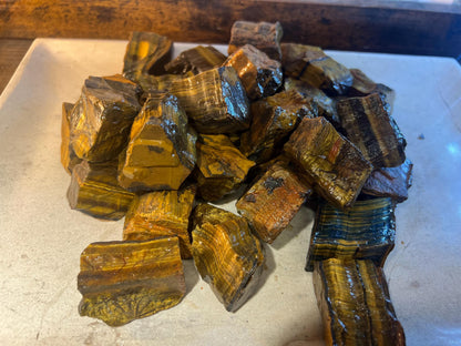 Raw Namibian Tiger Eye Crystals: Untreated Home Decor, Meditation Stone