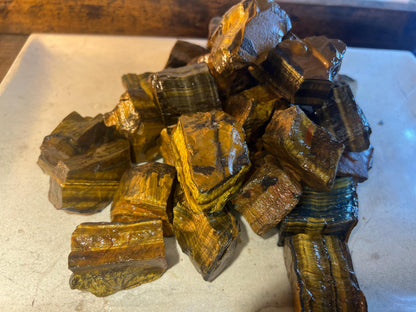 Raw Namibian Tiger Eye Crystals: Untreated Home Decor, Meditation Stone