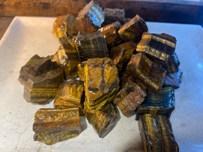 Raw Namibian Tiger Eye Crystals: Untreated Home Decor, Meditation Stone