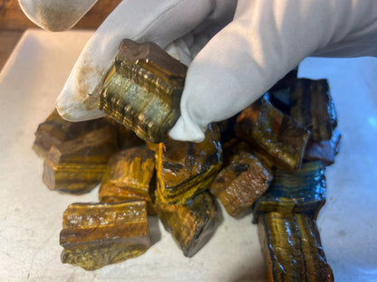 Raw Namibian Tiger Eye Crystals: Untreated Home Decor, Meditation Stone