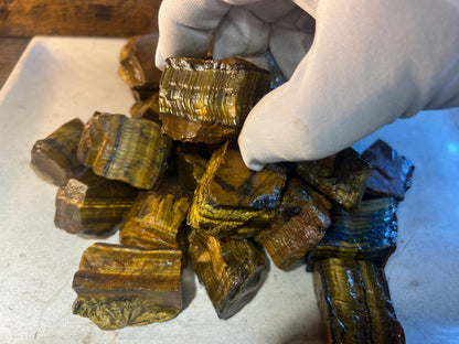 Raw Namibian Tiger Eye Crystals: Untreated Home Decor, Meditation Stone